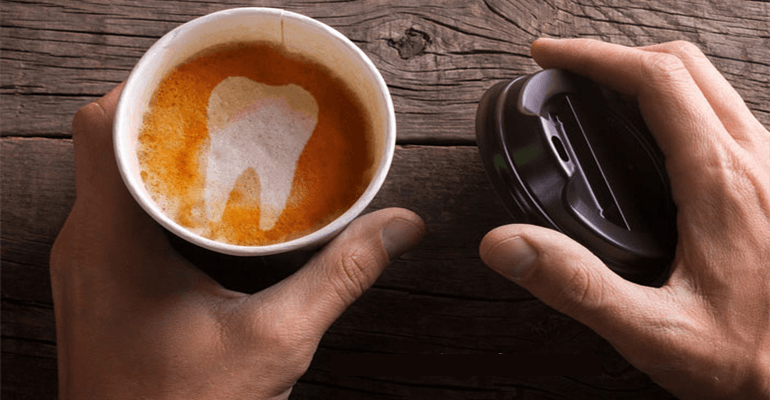 Enjoy coffee after teeth whitening at home